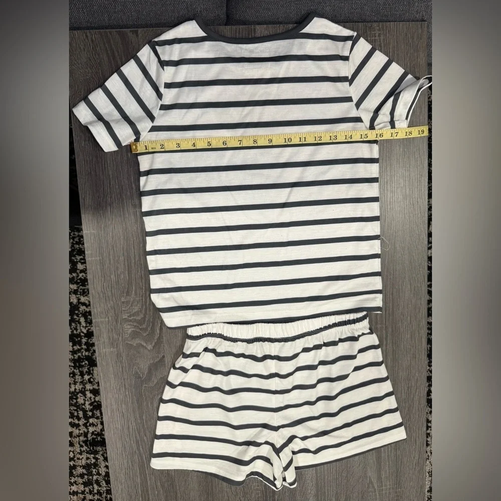 Cat & Jack Black and White Striped Kids Pajama Set